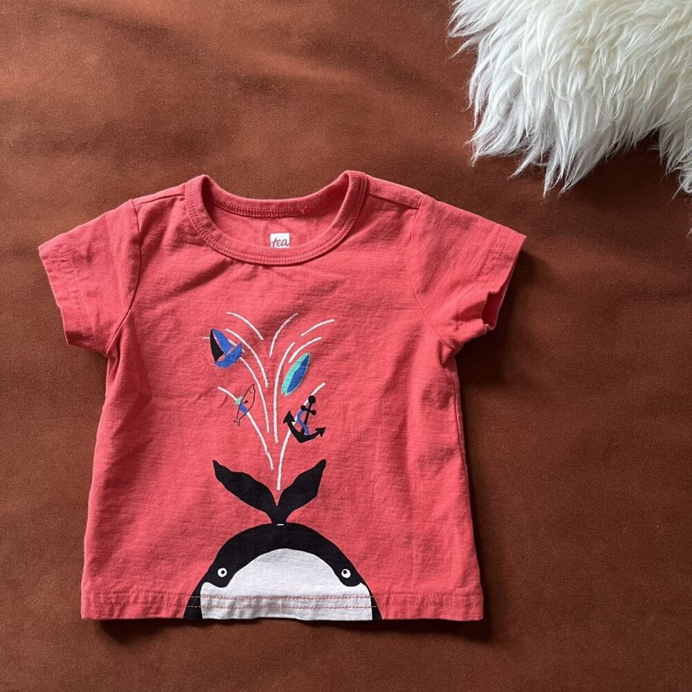 Tea Collection Whale graphic T-shirt Nautical Red 6-9 Months